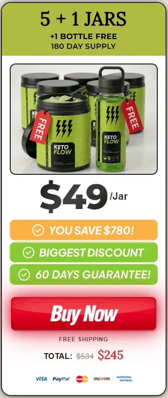 Buy KetoFlow 6 jars best value pack - maximum savings on keto drinkable supplement with free shipping