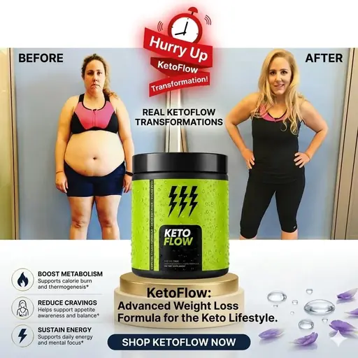 KetoFlow before and after results - keto weight loss transformation with drinkable BHB formula