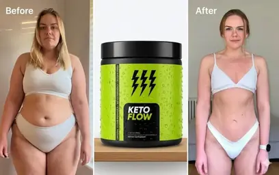 KetoFlow before and after results - six ingredient keto powder formula fat burning results